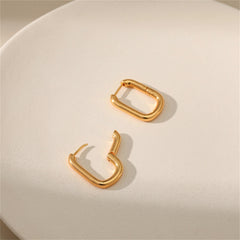 18K Gold-Plated Open Square Huggie Earrings