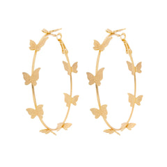 18K Gold-Plated Butterfly Hoop Earrings