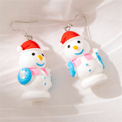 Red & Blue Snowman Drop Earrings