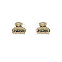 18k Gold-Plated File Clip Stud Earrings