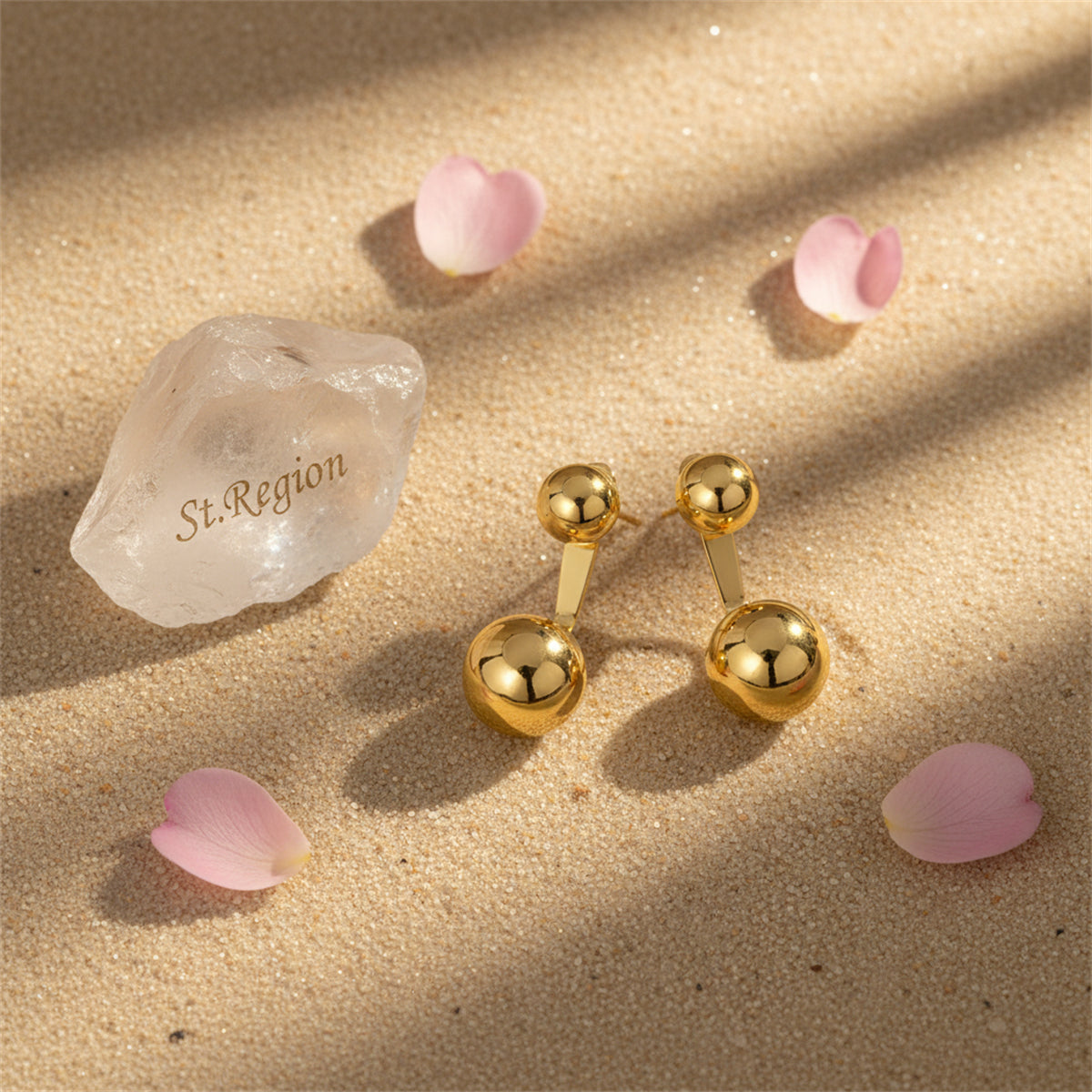 18K Gold-Plated Ball Ear Jackets - Street Region