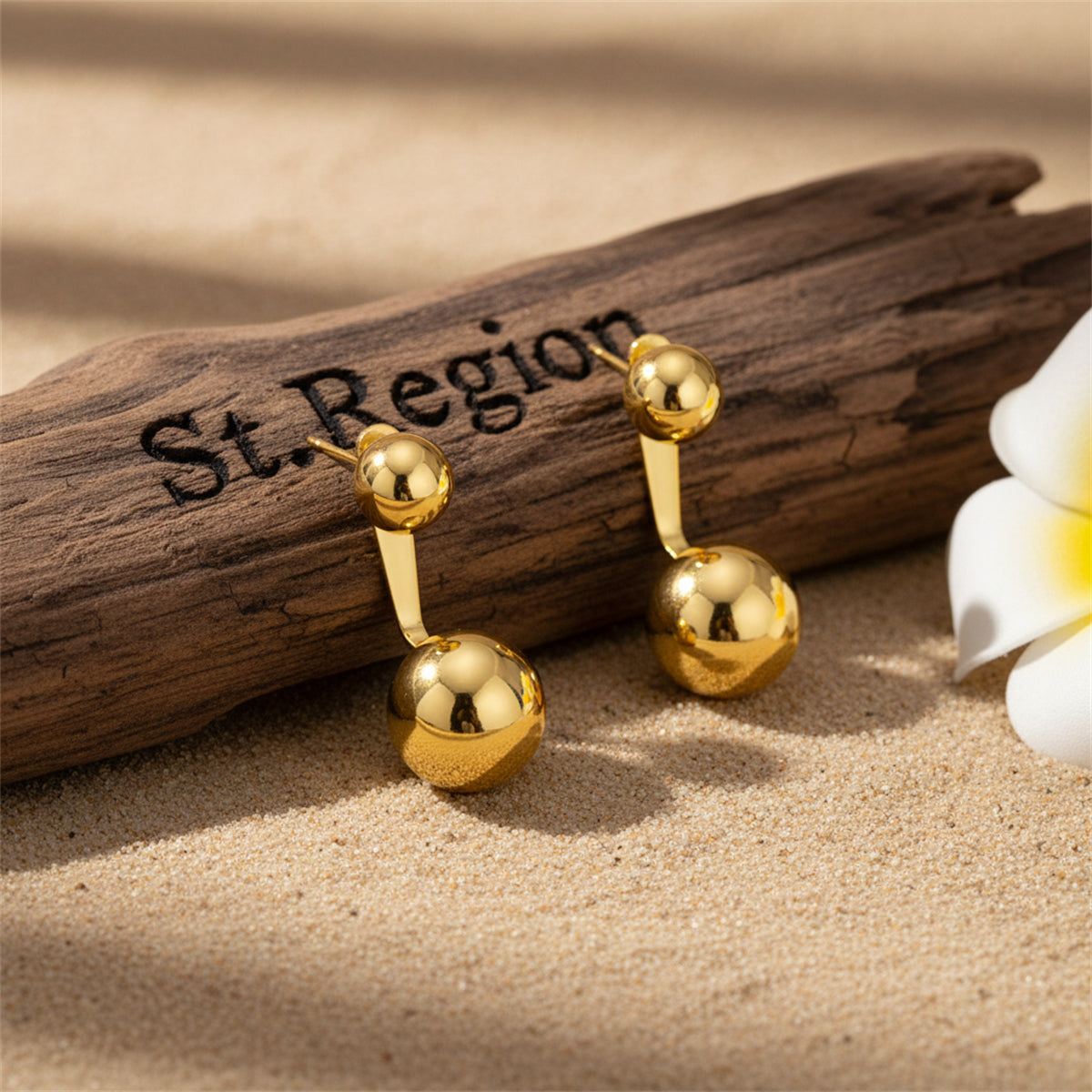 18K Gold-Plated Ball Ear Jackets - Street Region