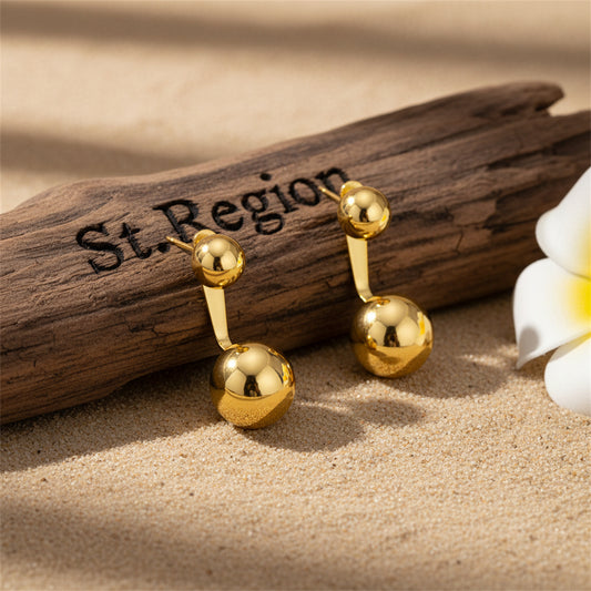 18K Gold-Plated Ball Ear Jackets - Street Region