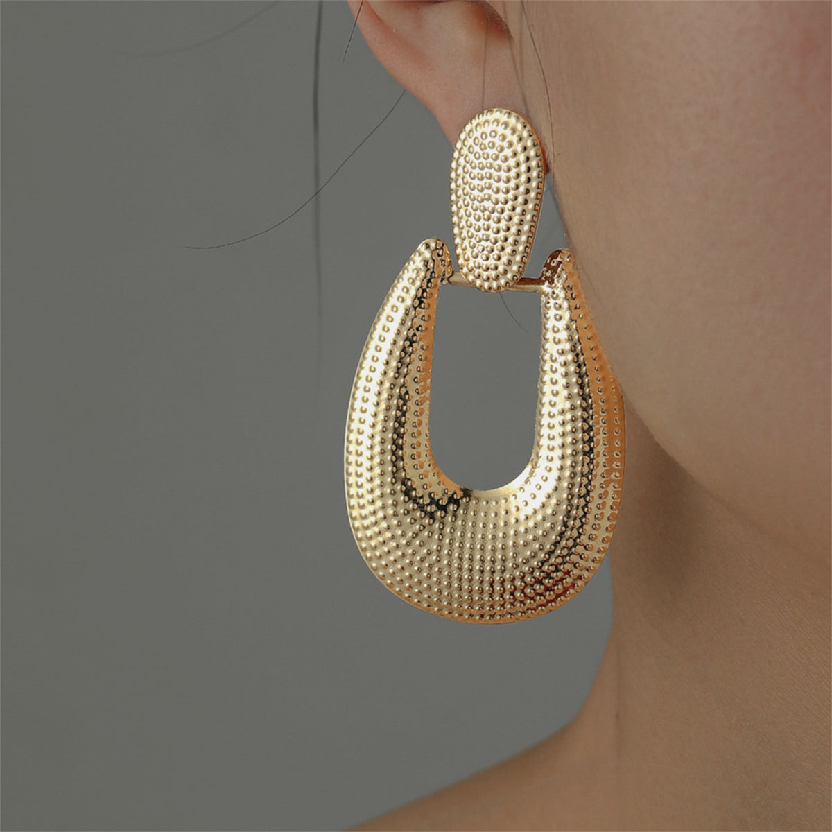 18K Gold-Plated Open Oval Drop Earrings, gold drop earrings for women, everyday style, lifestyle look