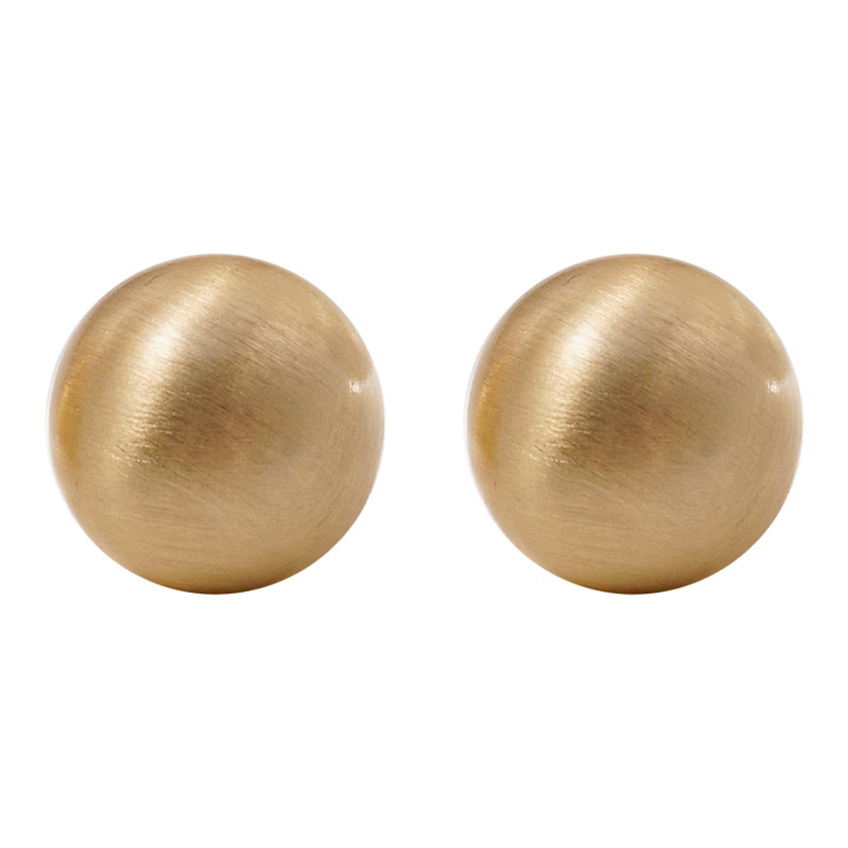 18K Gold-Plated Frosted Round Stud Earrings, gold stud earrings for women, botanical inspired, side view