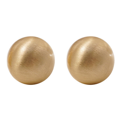 18K Gold-Plated Frosted Round Stud Earrings, gold stud earrings for women, botanical inspired, side view