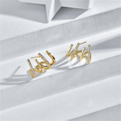 Cubic Zirconia & 18K Gold-Plated Pav¨¦ Prong Stud Earrings