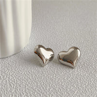 Silver-Plated Heart Stud Earrings