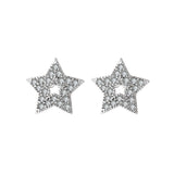 Cubic Zirconia & Silver-Plated Star Stud Earrings
