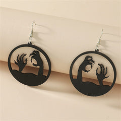 Black Acrylic Corpse Hand Drop Earrings