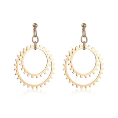 18K Gold-Plated Gear Drop Earring