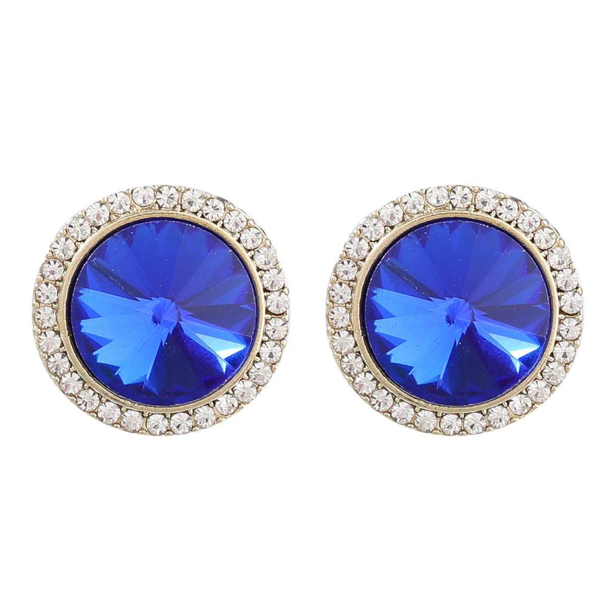 Blue Crystal & Cubic Zirconia Stud Earrings