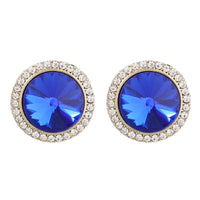 Blue Crystal & Cubic Zirconia Stud Earrings