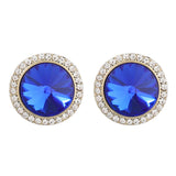 Blue Crystal & Cubic Zirconia Stud Earrings