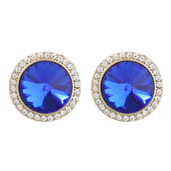 Blue Crystal & Cubic Zirconia Stud Earrings