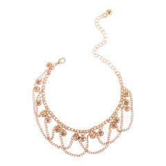 Trendy gold-plated chain anklet featuring a delicate chain link, an essential accessory for a sophisticated and stylish look.