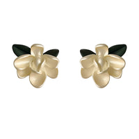 Pink Enamel & Silver-Plated Flower Stud Earrings