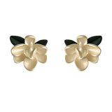Pink Enamel & Silver-Plated Flower Stud Earrings