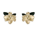 Pink Enamel & Silver-Plated Flower Stud Earrings