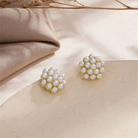 Pearl & 18k Gold-Plated Cluster Bud Stud Earrings