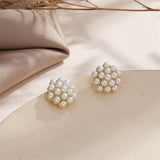 Pearl & 18k Gold-Plated Cluster Bud Stud Earrings