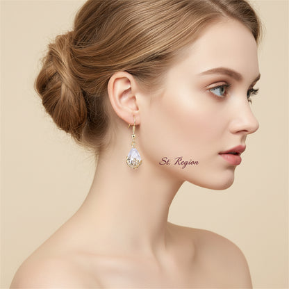 18K Gold-Plated & Crystal Floral Drop Earrings - Street Region