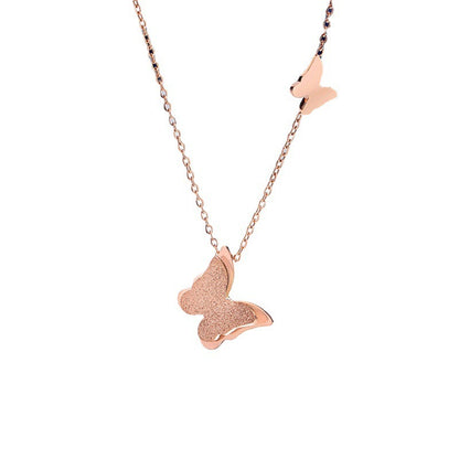 18K Rose Gold-Plated 3-D Butterfly Pendant Necklace, rose gold pendant necklace for women, elegant gift for her, styled look