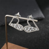 Crystal & Cubic Zirconia Open Heart Stud Earrings