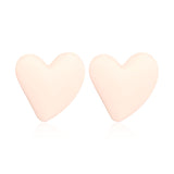 White Acrylic & Silver-Plated Heart Stud Earrings