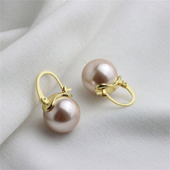Champagne Pearl & 18K Gold-Plated Huggie Earrings
