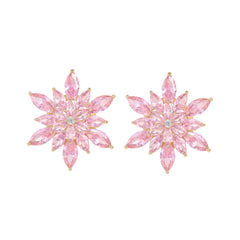 Crystal & Cubic Zirconia Snowflake Stud Earrings