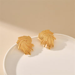 Stunning 18K gold-plated earrings with a unique twisted design, ideal for elevating your jewelry collection effortlessly.