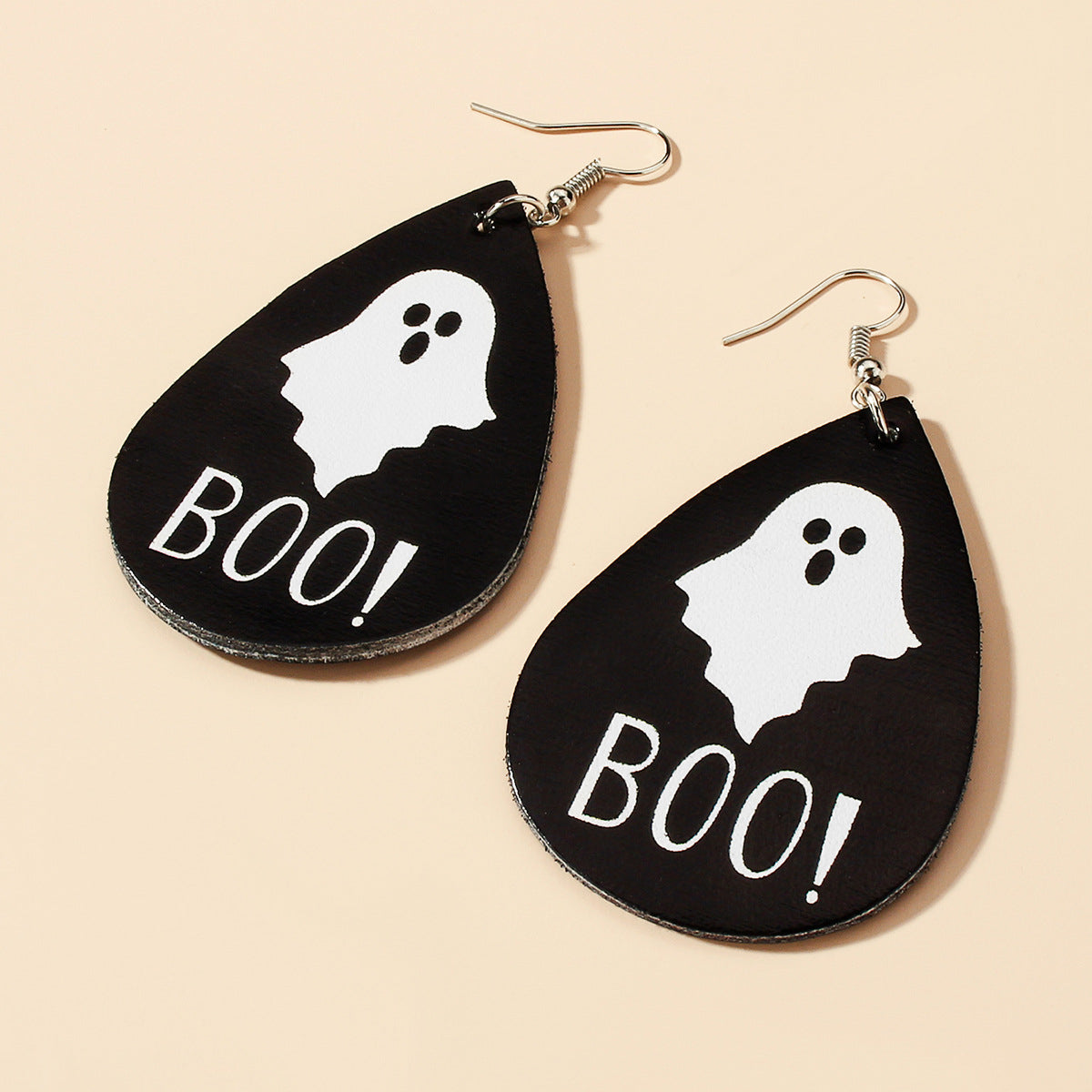 Black & White 'Boo' Ghost Drop Earrings