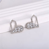 Crystal & Cubic Zirconia Open Heart Stud Earrings