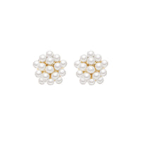 Pearl & 18k Gold-Plated Cluster Bud Stud Earrings