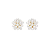 Pearl & 18k Gold-Plated Cluster Bud Stud Earrings