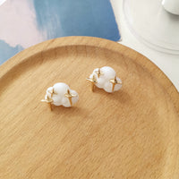 White Acrylic & 18k Gold-Plated Cloud Star Stud Earrings