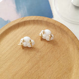 White Acrylic & 18k Gold-Plated Cloud Star Stud Earrings