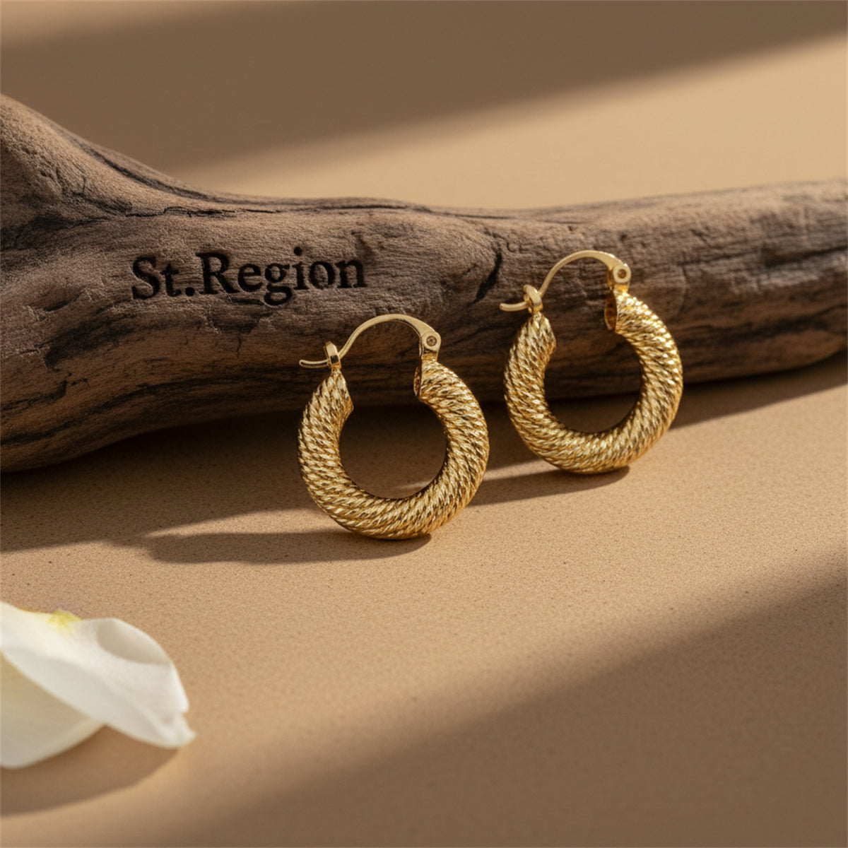 18K Gold Plated Braided Hoop Earrings - Street Region