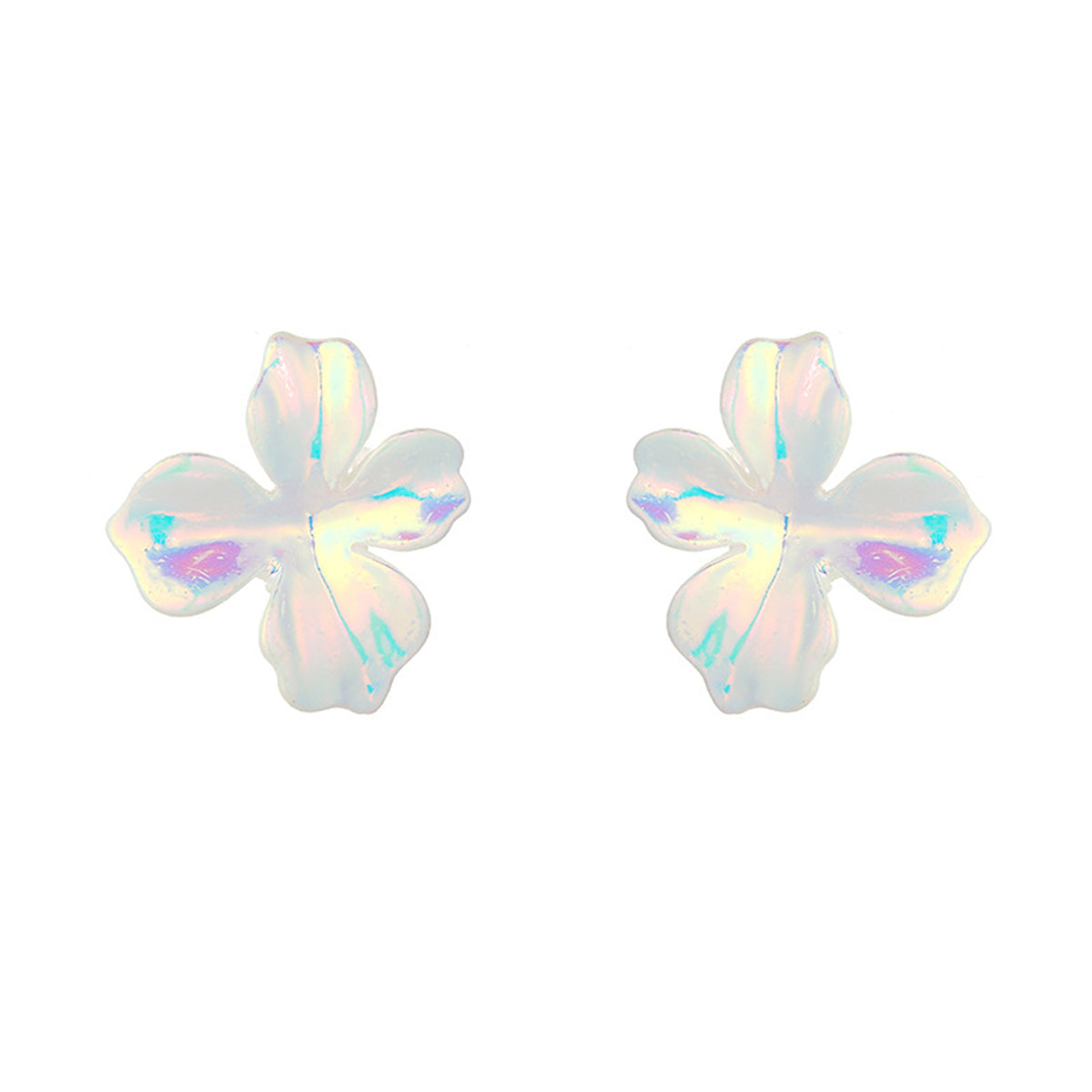 Pink Multicolor Acrylic Flower Stud Earrings