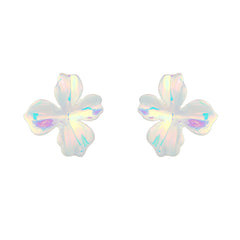 Pink Multicolor Acrylic Flower Stud Earrings