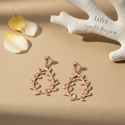 18K Gold-Plated Botanical Wreath Drop Earrings - Street Region