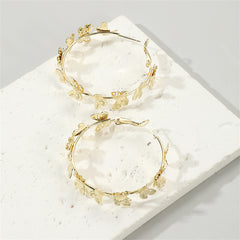 Beautifully crafted 18K gold-plated butterfly hoop earrings, ideal for elevating your jewelry collection with elegance.