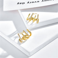 Cubic Zirconia & 18k Gold-Plated Pavé Prong Stud Earrings