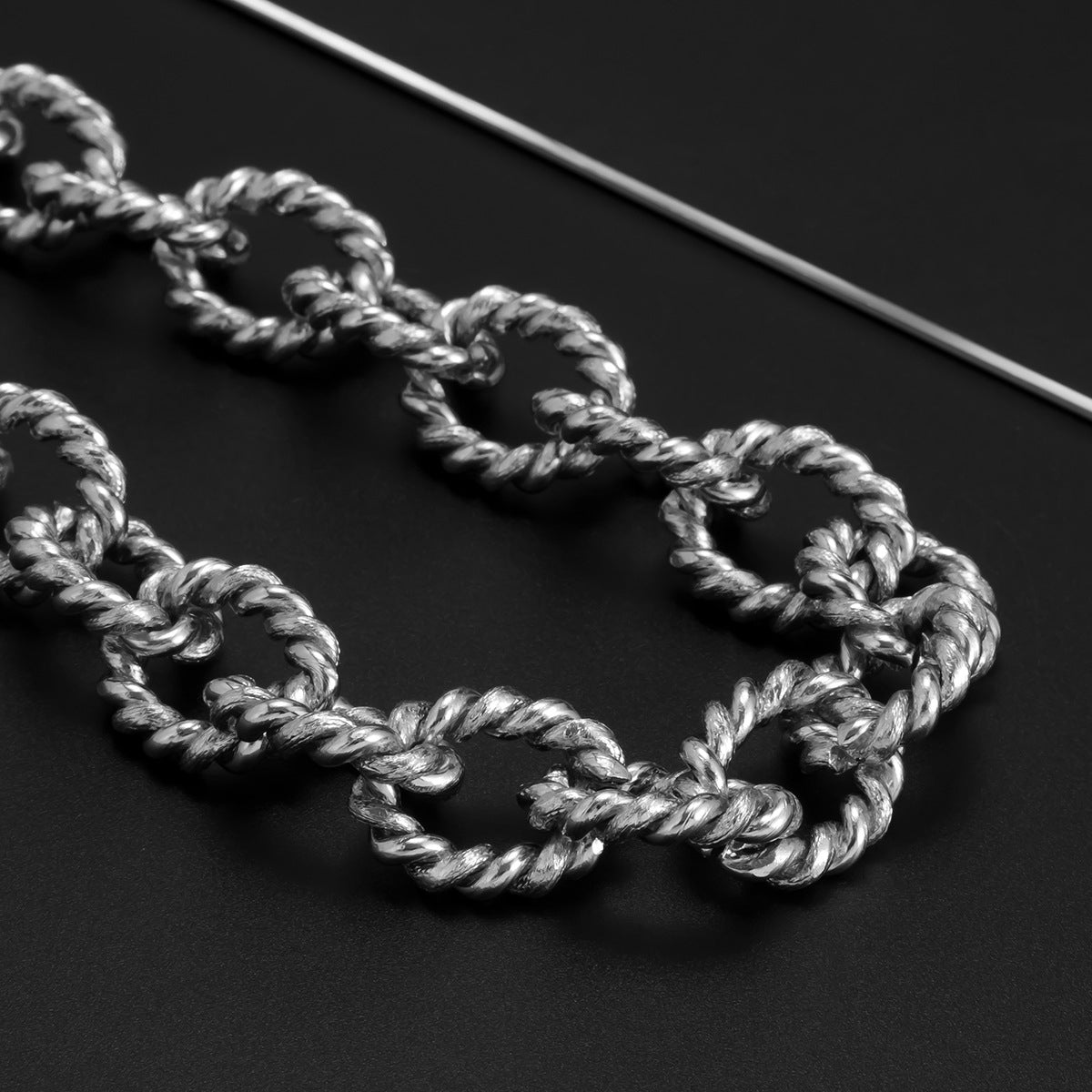 Silver-Plated Twist Chain Link Choker