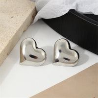 Silver-Plated Heart Stud Earrings