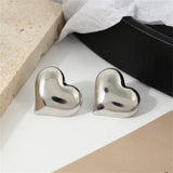 Silver-Plated Heart Stud Earrings