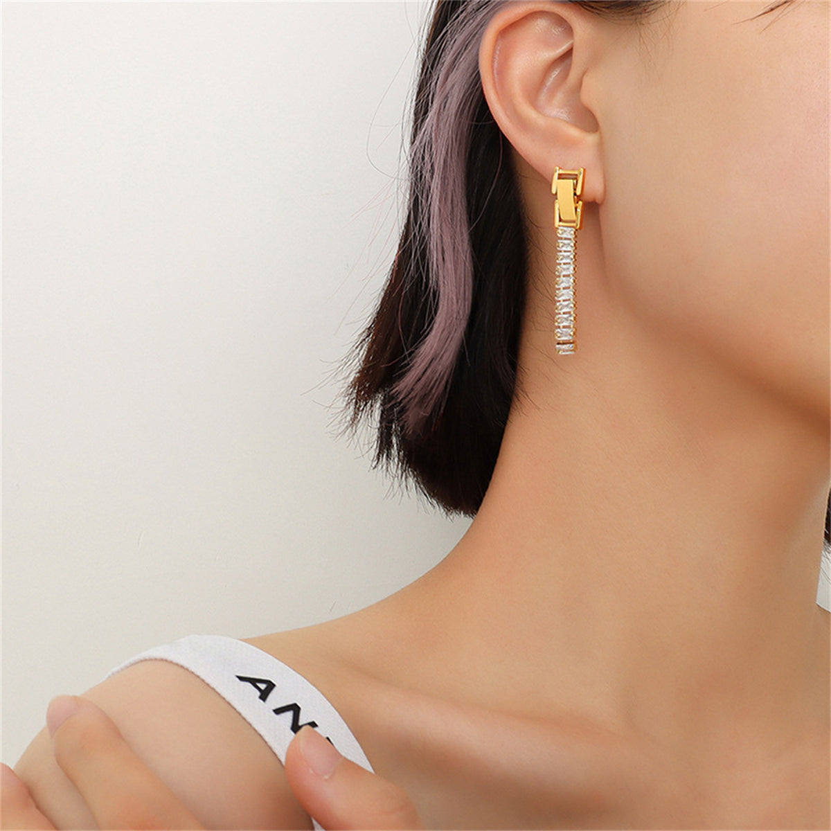 Crystal & 18K Gold-Plated Belt Drop Earrings