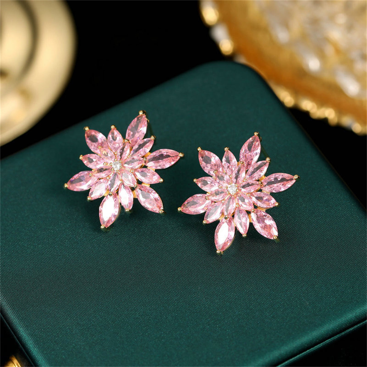 Crystal & Cubic Zirconia Snowflake Stud Earrings