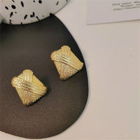 18k Gold-Plated Woven Crisscross Stud Earrings